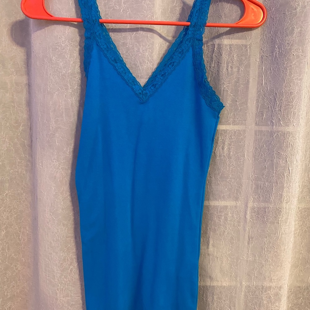 Blue Hollister Tank Top with Lace around top
